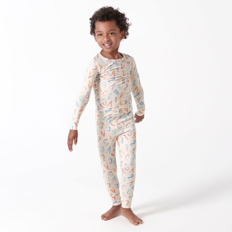 2-Piece Infant & Toddler ABC Buttery-Soft Viscose Made from Eucalyptus Snug Fit Pajamas