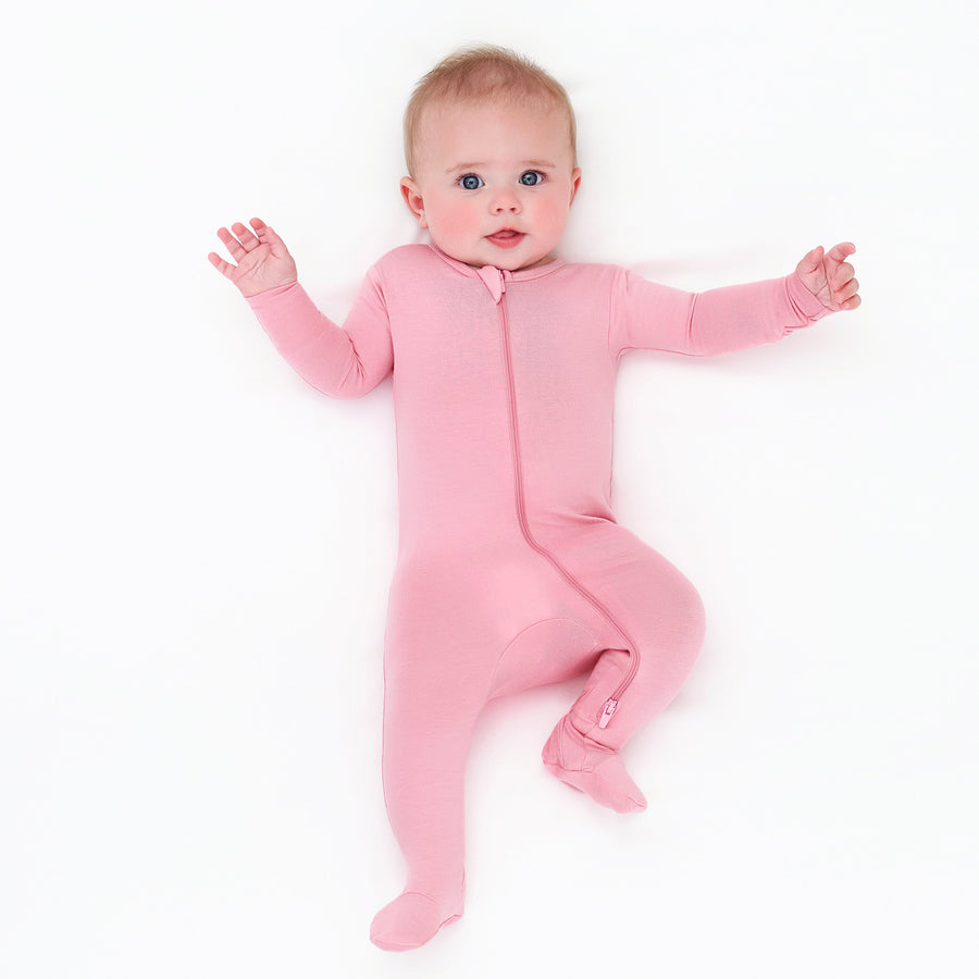 Baby & Toddler Pink Lemonade Buttery Soft Viscose Made from Eucalyptus Snug Fit Footed Pajamas