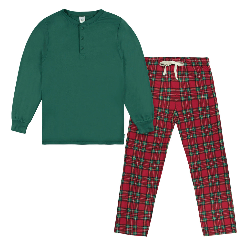 2-Piece Men's Stewart Plaid Pajama Set