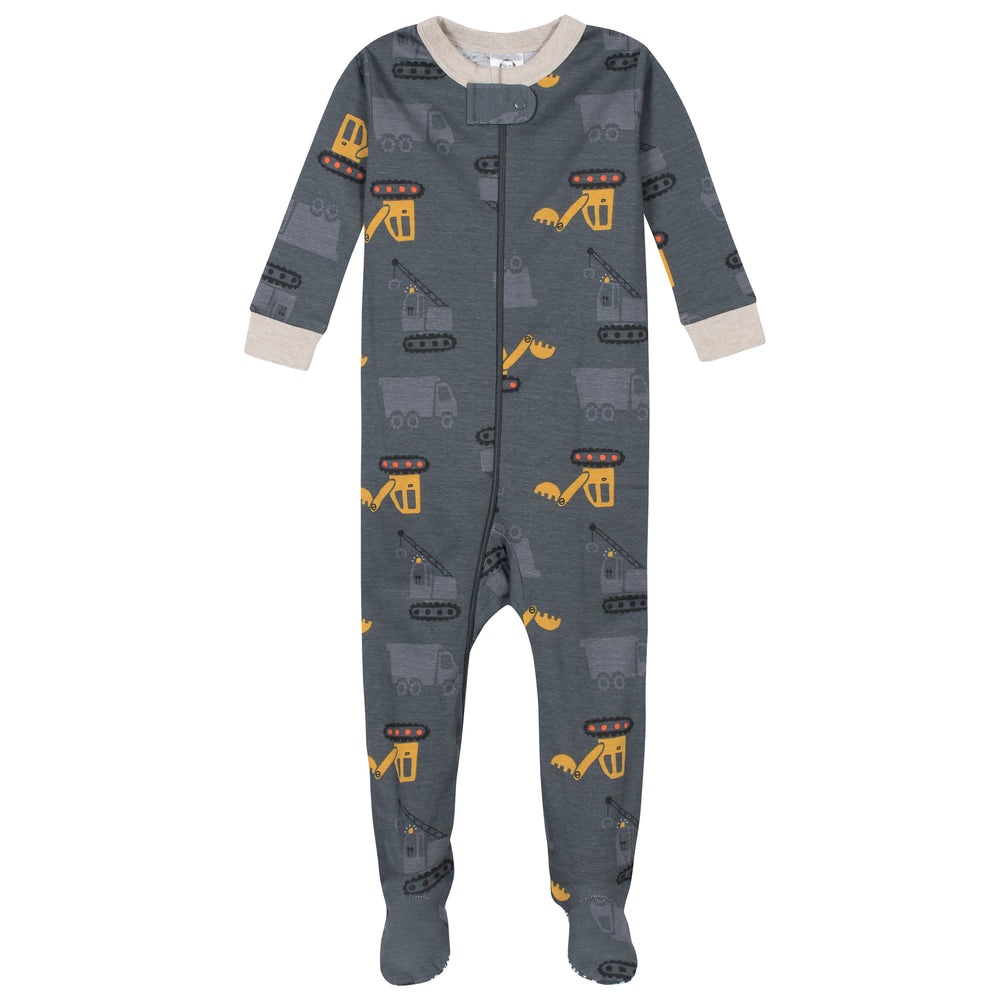 2-Pack Baby & Toddler Boys Construction Trucks Snug Fit Footed Cotton Pajamas-Gerber Childrenswear