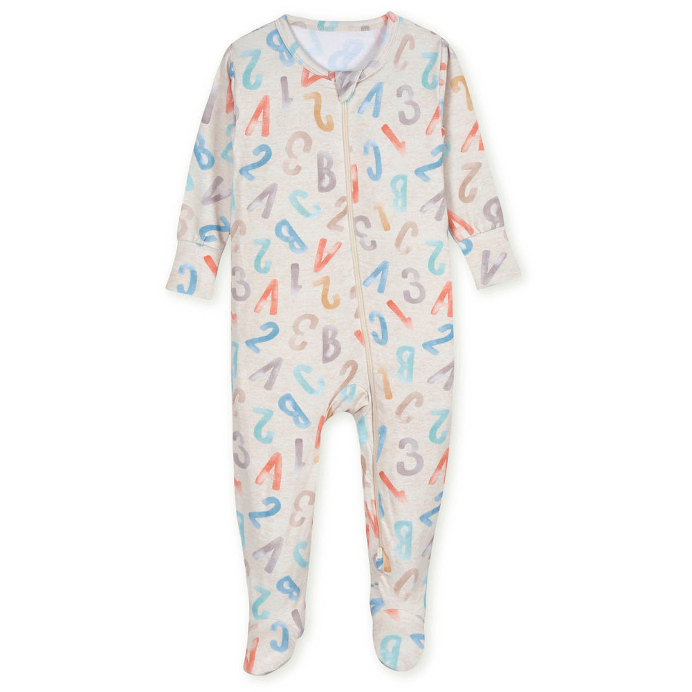 Baby & Toddler ABC Buttery-Soft Viscose Made from Eucalyptus Snug Fit Footed Pajamas